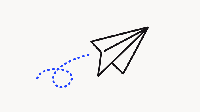 image of a moving paper plane