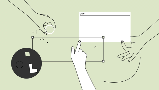 Hands expertly pointing and executing touch-screen gestures on screenshots or coding blocks, showcasing intuitive interaction