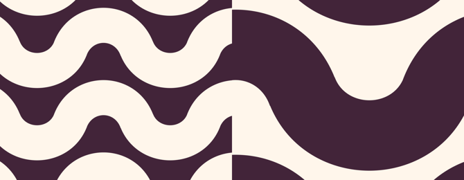 Header images with burgundy and cream colored waves