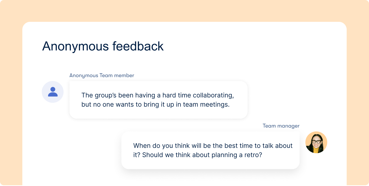 Anonymous feedback exchange in Officevibe