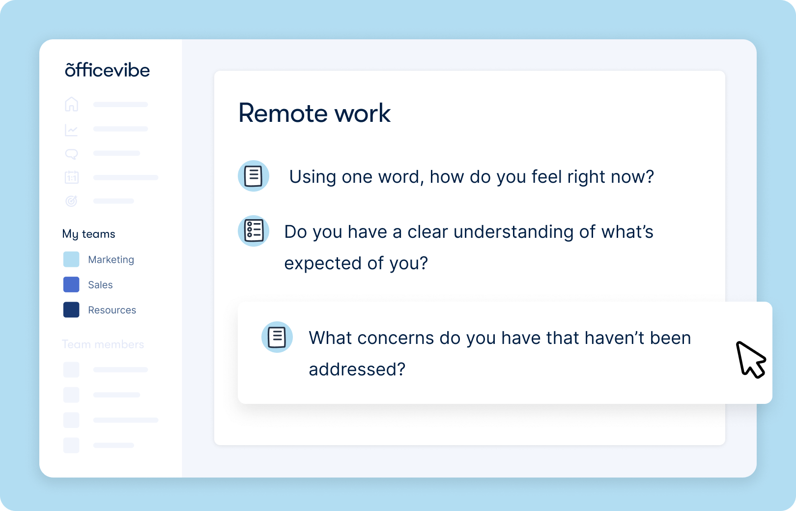 Officevibe’s remote work employee survey template