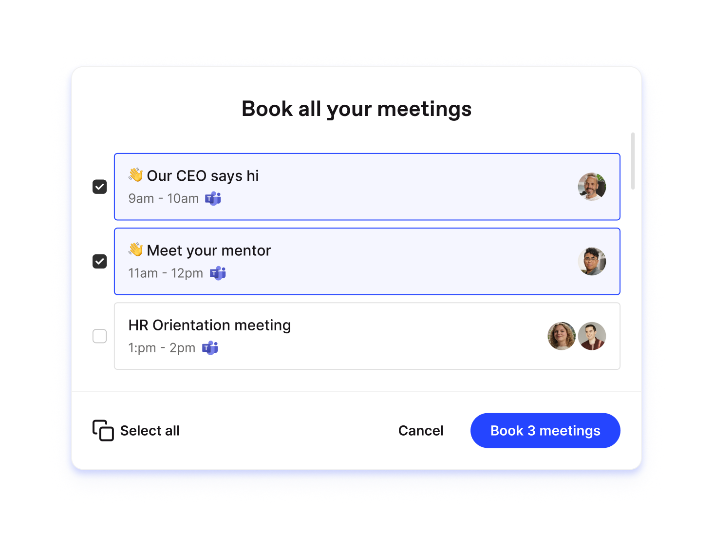 HR or manager organizing all the onboarding meetings for the new hire