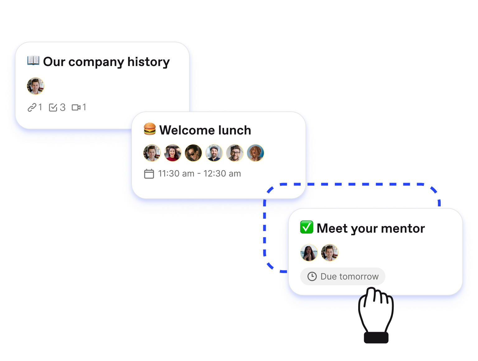 drag and drop onboarding activities on a timeline
