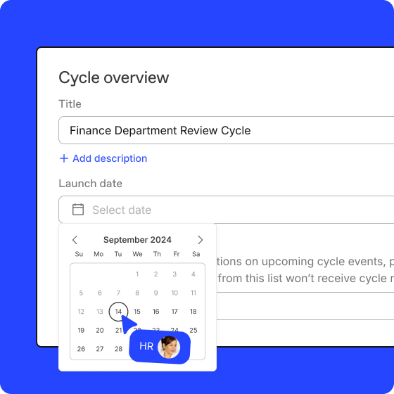 A product image of Workleap's Review Cycle Builder 